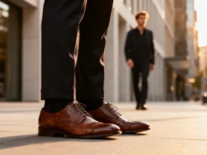 Kobieta w nowoczesnym sklepie odzieżowym sprawdza materiał i krój jeansów, wybierając idealny model spodni.